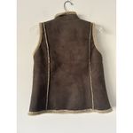 Women's Boden Faux Suede Sherpa Shearling Lined Vest Size Small Western Chic Brown Photo 1
