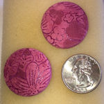 Pink Suede Floral Button Earrings Photo 2