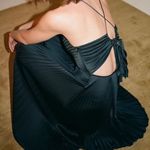 ALC Frank A.L.C. Aries Satin Pleated Maxi Dress Black Sz 6 Photo 2