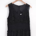 Gerard Darel Embroidered Lace Midi Dress Sleeveless V-Neck Black Size 42 10 Photo 2