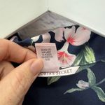 Victoria's Secret  Navy Blue Floral Satin Button Front Sleep Lounge Romper Size L Photo 4