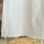 Sonoma  Skirt Denim Fray Release Hem A-Line White 8 Stretch Party Work Trendy Mod Photo 4