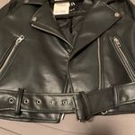 ZARA cropped leather motor jacket Photo 2