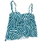 Coco reef  Contours Clarity Bandeau Tankini Top Draped Striped Teal Blue 12/36C Photo 2