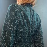 SheIn Green & White Long Sleeve High Neck Polka Dot Dress Size Large Photo 6