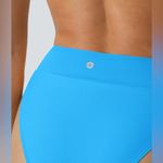 Halara  Blue High-Waisted Crossover Bikini Bottom Swimsuit Women’s Small NEW Photo 3