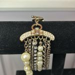 White House | Black Market mixed media multi chain faux pearls toggle bracelet Photo 2