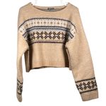 Wild Fable Sweater Womens Medium Fair Isle Pullover Knit Cozy Soft Cropped Photo 0