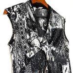 Vintage Brittany Black M Pleat Abstract Top Y2K Glam Glitter Paisley Sequin Club Size M Photo 1