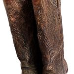 Corral Distressed Brown Leather Flowered Embroidery Western Boots, Sz 9 Photo 7