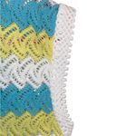 Vintage Crochet Sleeveless Tank Top grandmacore yellow teal white striped Size 6 Photo 1