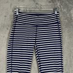 Athleta Pants Womens Small Navy White Stripe Chaturanga Capri Legging Athleisure Photo 3