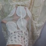 En Crême EN CREME Beige Sunflower Lace Sheer Mesh Festival Kaftan Coverup Size XS Photo 7