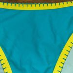 Cupshe Woman  Teal and Yellow Colorblock Cheeky Bikini Bottom Swimsuit Large Photo 4