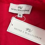 Never A Wallflower High Neck Dress Red Cotton Windowpane Size XS Photo 2