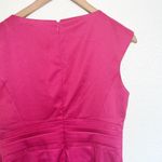 London Times  Fuschia Sleeveless Midi Satin Fitted Dress Photo 7