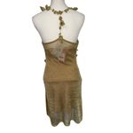 Cult Gaia  Alonza Knit Dress in Gold Large New Womens Mini Metallic Cocktail Photo 6