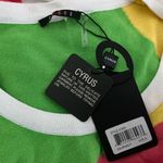 Cyrus Vintage  ribbed sleeveless sweater top bright knit pink yellow green sz s Photo 2