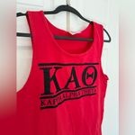Comfort Colors Kappa Alpha Theta Red Black Glitter Oversized Sleeveless Tank Top Photo 2