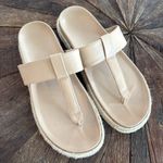 Joie  Nacho Faux Leather Tan BoHo Espadrille T-Shape Thong Sandal Photo 1