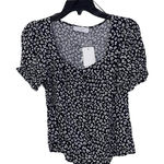 Elodie  Black White Cheetah‎ Blouse Size XS NEW Photo 0