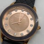 Liz Claiborne  43mm rose gold case dial Women WATCH Gray Bezel Silicone Band runs Photo 1