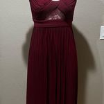 ASOS  design fuller bust lace and pleat bardot burgundy dress size 4 nwt Photo 1