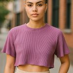 MARIKA Women's Activewear Purple Workout Ribbed Exercise Crop Top ~ L/XL ? Size L Photo 0