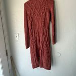 Far Away From Close Cable Knit Cardigan Duster Sweater Dress Small Wool Blend Red Photo 7