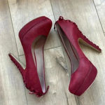 Boutique 9 Kaymen Sexy Red Lace Up Pumps Heels Sz 8.5 Photo 0