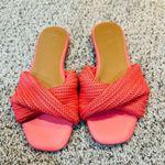 Nordstrom New🎀 Coral Raffia Knot Slide Sandals ☀️  Rack Women’s Size 6.5 Photo 1