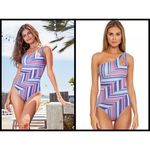 Becca 💕 South Coast Arabella One Shoulder One Piece Swimsuit Starry Night M NWT Photo 1