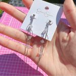 Jessica Simpson  silver tone crystal diamonds tassels earrings drops Photo 3