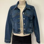See By Chloe  Cropped Denim Jean Jacket Size 6 Rhinestone Buttons Chic Classic Photo 1