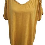 Sonoma Yellow Relaxed Cotton Embroidered Short Sleeve Tee Sz XL Photo 0