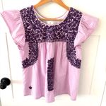 J. Marie Cameron Purple Gingham Embroidered Top. Size Small. Photo 1