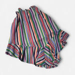 a.n.a  Colorful Striped Ruffle Midi Skirt, Asymmetrical, Size Medium Photo 0