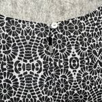 Fever Top Large Black White Print Sleeveless Layered Tunic Blouse Lined Sheer Photo 7
