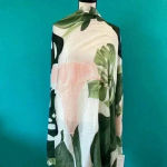 Virginia wolf rose and leaf multi wear wrap Green Photo 2