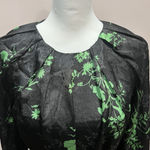 ZARA Jacquard Dress Long Sleeved Black and Green Belted Size S NWT Blogger Fave Photo 3