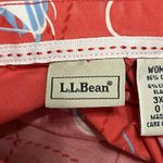 LL Bean Shirt Button Front Size 3X Blouse Sailing Fish Nautical Roll Tab Sleeve Orange Photo 4