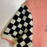 Vans Short Sleeve Pink Checkerboard Skater Retro 1/4 Zip Polo Top EUC SzS Cotton Photo 2