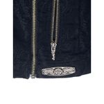 Harley Davidson Motorcycle Denim Jacket Women XS Black Biker Baddie Fall Grunge Photo 4