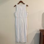Sugar Lips White with Blue Trim Linen Blend Jumper Jumpsuit Size Large Photo 3