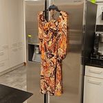 πRIXOπ Kamilla Cutout Midi Dress ~ Grace Paisley Canyon Paisley Small S NWOT Orange Photo 12