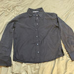 ZARA NWT  Women’s Button Down Shirt Black Long Sleeve Size S Photo 0