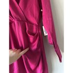 Black Tape Pink Ruched Satin Wrap Dress Size Medium Cocktail Special Occasion Photo 3