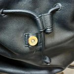 Victoria's Secret Victoria Secret Faux Leather Drawstring Backpack Black Roomy Travel Everyday Bag Photo 9