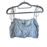 Aerie  Blue and White Stripped Crop Top - Small Photo 1