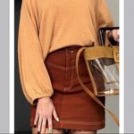 ZARA  Rust Orange Seamed Mini Skirt‎ Size M Photo 1